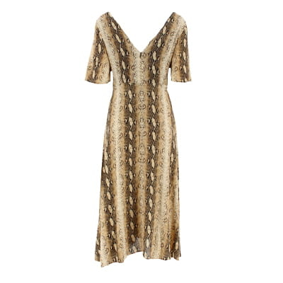 Robe écrue multicolore imprimée serpents et fibres métalliques - Femme - Last queen - Taille M Très bon état - Vue 2 - 